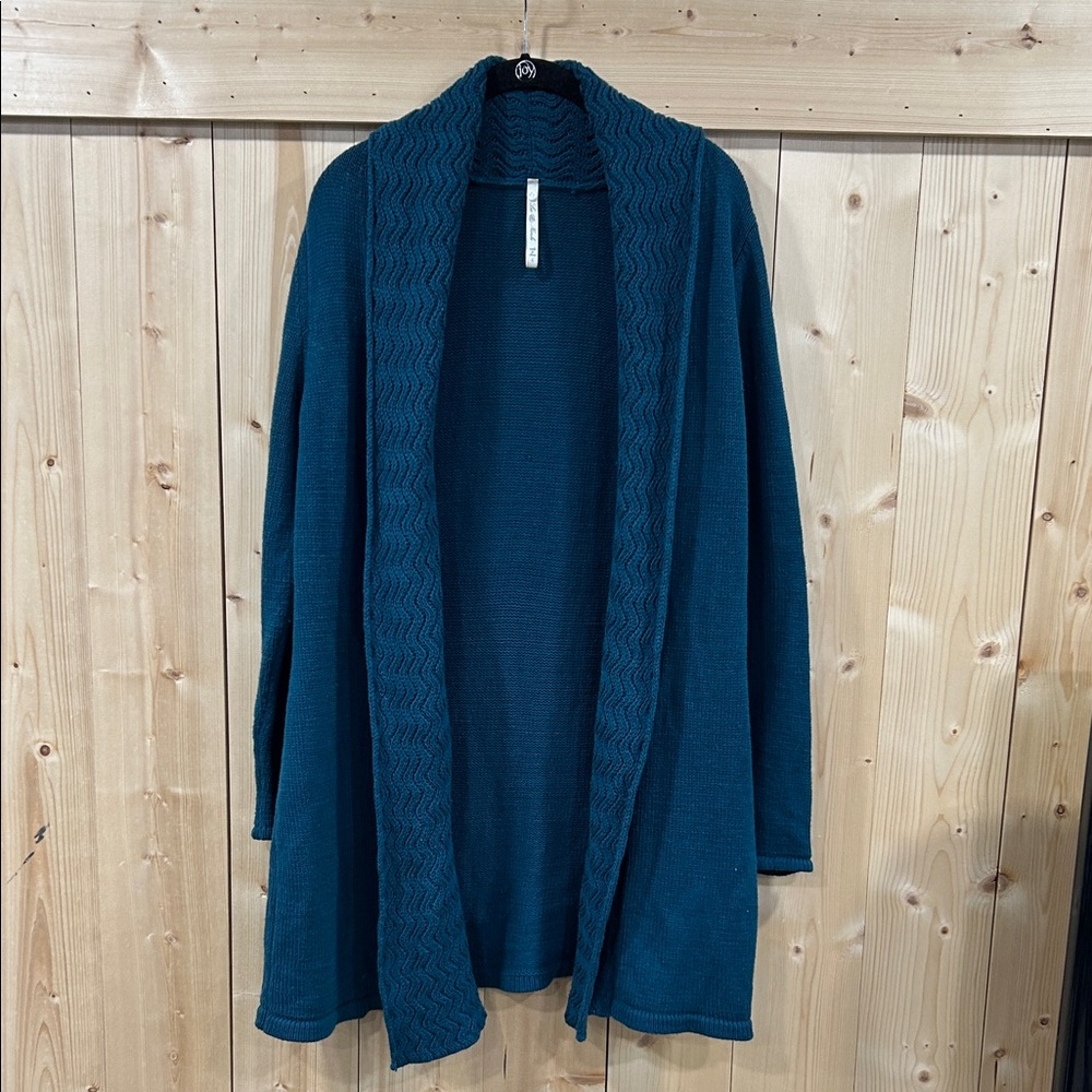 Leo & Nicole Teal Knit Long Cardigan